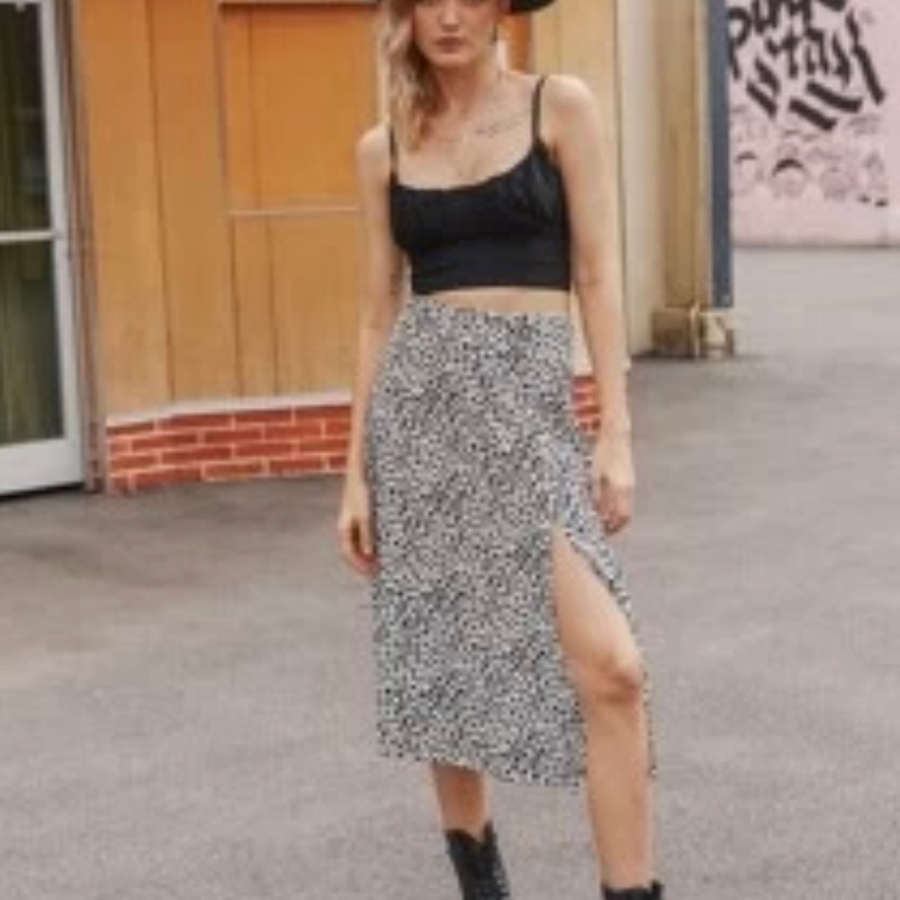 Dalmatian print midi skirt